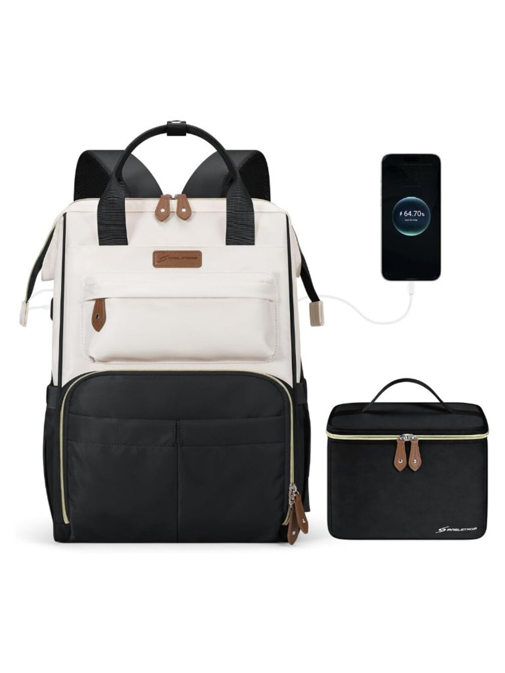 Maelstrom Laptop Backpack 17" with Insulated Lunch Box USB Port Water Resistant